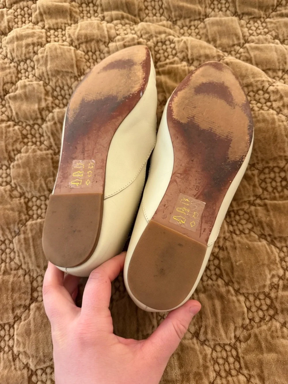 Madewell Ivory Leather Pointed Slip-On Loafers